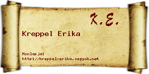 Kreppel Erika névjegykártya